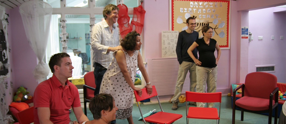 Parents at an NCT workshop