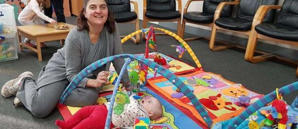 Mother and baby play together at Bumps & Babes