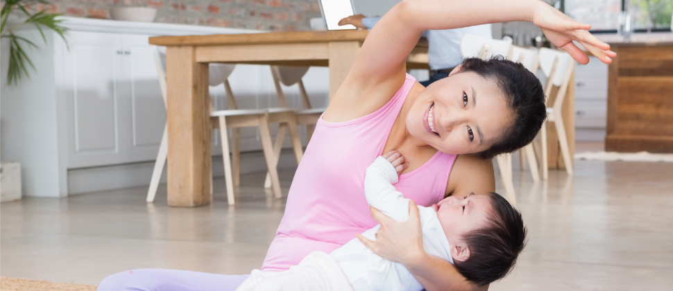 Mother and baby yoga