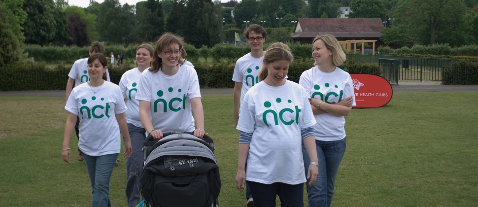 NCT volunteers walking outside for a branch event