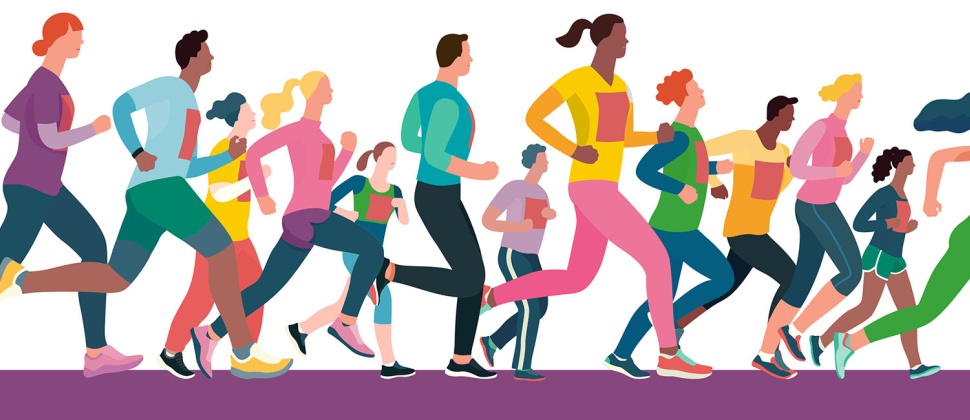 Infographic of people running